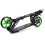 Adjustable Height Kids Scooter, Foldable, Black/Green Wheels 5