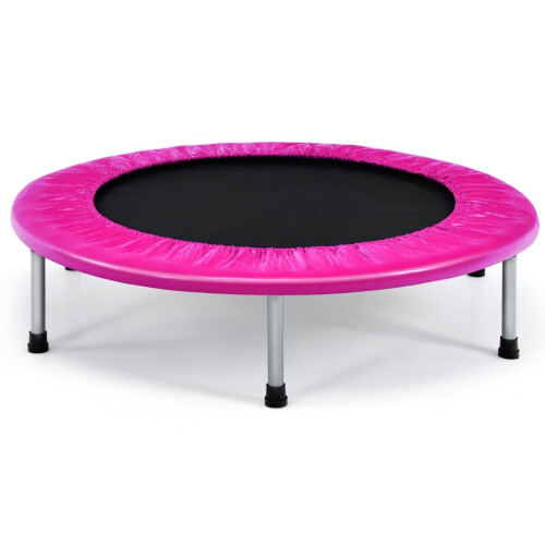 Foldable 97 cm Pink Trampoline for Kids, 150 kg Capacity