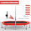 Foldable Fitness Trampoline with Adjustable Handle, Red, 150kg Capacity 3