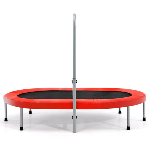 Foldable Fitness Trampoline with Adjustable Handle, Red, 150kg Capacity 1