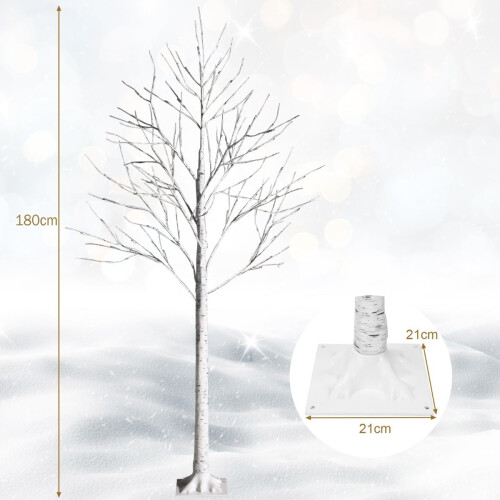 Abedul artificial de 180 cm con 96 luces LED 2
