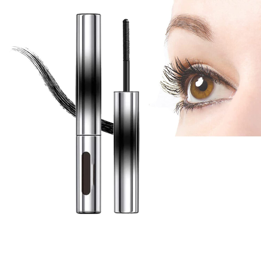 Black Metal Mascara With Precision Metal Brush, Waterproof Volumizing For Longlasting Curl