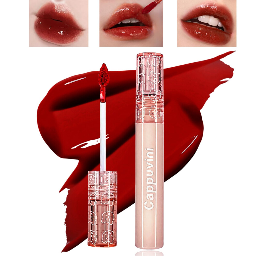 Long Lasting Lip Gloss with Hydrating Lip Tint, Plumping Jelly Lipstick, Korean Makeup 04#