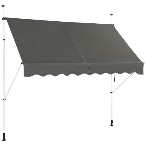 Toldo de balcón ajustable con manivela, 250x120 cm, gris 1