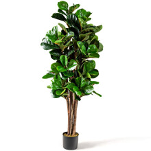 Árbol de hoja de violín artificial, 1,5 m, decoración para interior y exterior