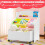 Prateleira para brinquedos infantis com rodinhas, em MDF branco. 1
