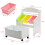 Prateleira para brinquedos infantis com rodinhas, em MDF branco. 3