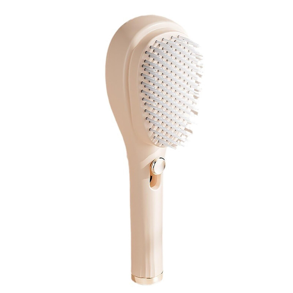 Beige Detangling Hair Brush With Gentle Scalp Massage For Wet And Dry Hair, Easy Clean Comb