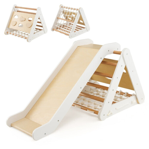 Brinquedo de escalada para bebês - Conjunto triangular 4 em 1 com rampa 1