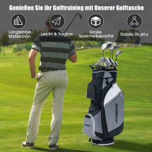 Bolsa de golf con 14 divisores y bolsillo impermeable, color negro/gris