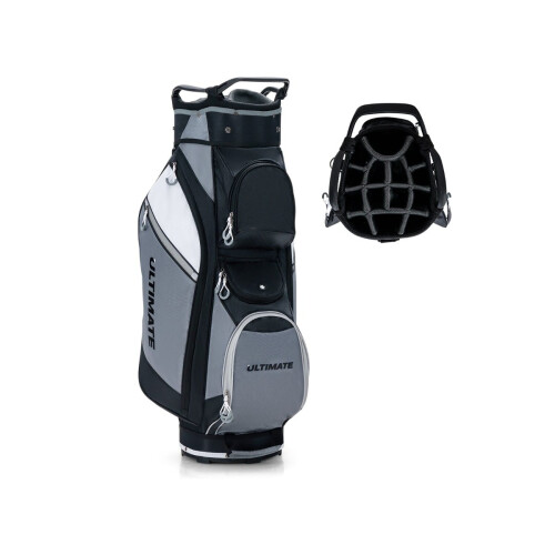Golf Bag with 14 Dividers, Waterproof Pocket, Black/Grey 1
