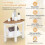 Corner Shower Stool with Shelf, Waterproof HDPE, White 3