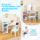 Kids Vanity & Desk Set with Tri-Fold Mirror, White 3