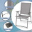 Outdoor Folding Chair Set, High Back, Breathable Fabric 1