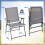 Outdoor Folding Chair Set, High Back, Breathable Fabric 2