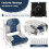 Set di sedili per barca, 2 pezzi, pieghevoli, blu e bianco, PVC 2