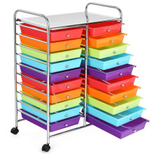 Carrito de almacenamiento móvil con 20 cajones de colores