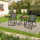 4-Piece Black Folding Garden Chairs with Armrests 2