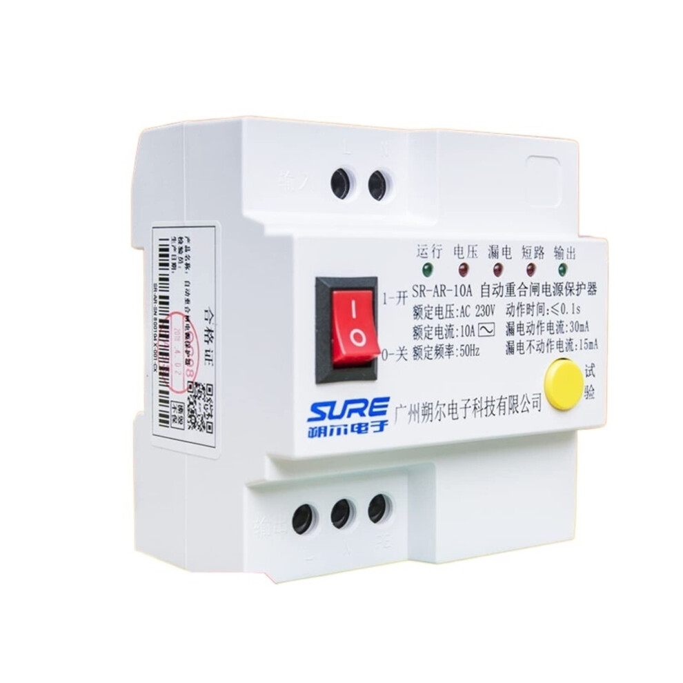Residual Current Circuit Breaker 30Ma Leakage Detection Overload And Short Circuit Protection 220V 9365369499737