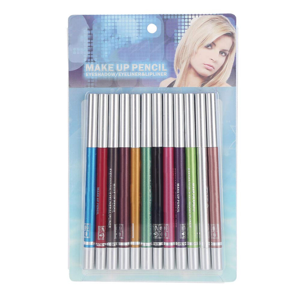 Waterproof Eyeliner Pencil Set 12 Colors Vibrant Long Lasting Eye Makeup PlantBased