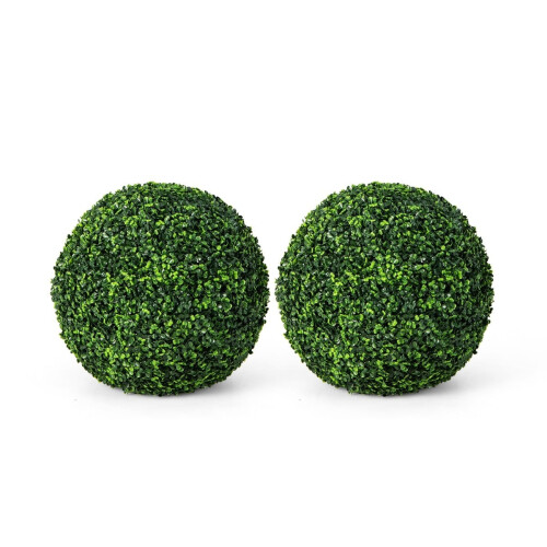 Palline di bosso artificiali, 48 cm, resistenti ai raggi UV, set da 2