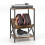 3-Tier Side Table with V-Shaped Magazine Holder, Brown 1