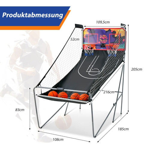 Gioco arcade da basket pieghevole a 2 canestri con 8 modalità 1