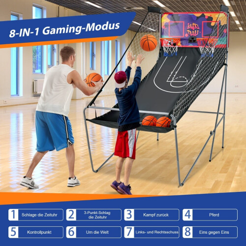 Gioco arcade da basket pieghevole a 2 canestri con 8 modalità 2