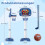 Set di canestro da basket regolabile 4 in 1 per bambini con accessori 2