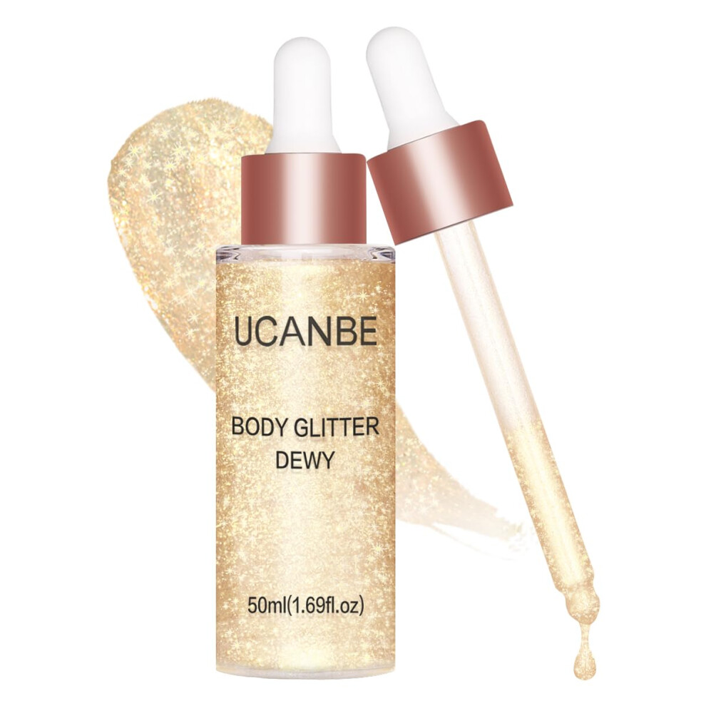Gold Champagne Liquid Highlighter And Hydrating Body Shimmer Lotion For Face With Instant Radiant Glow