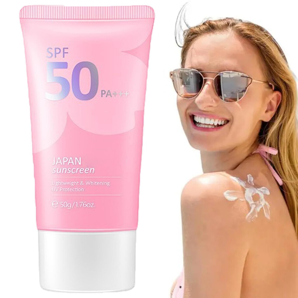 Cream Sunscreen Spf 50 Pa+++ Broad Spectrum Moisturizing Face 50G Lightweight Nongreasy