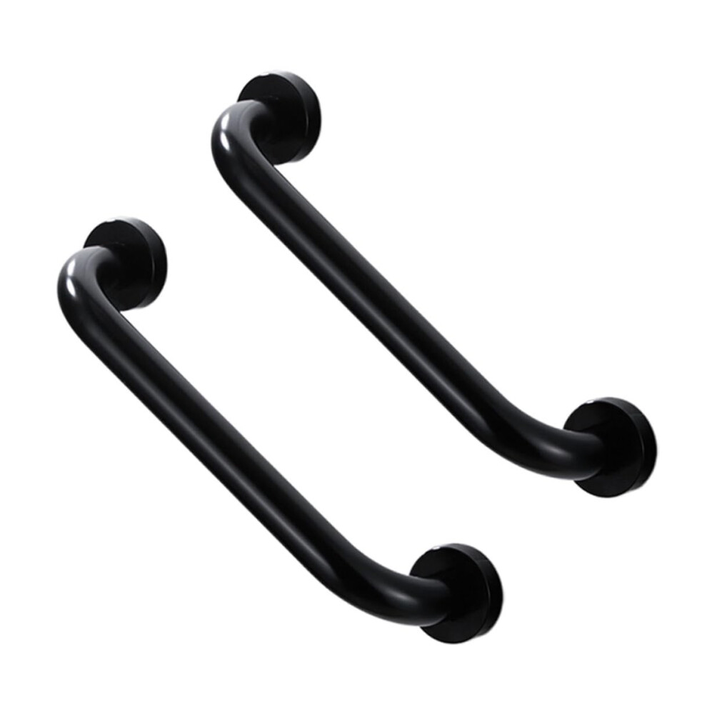 Black Antislip Bathtub Handrails 2Pack Aluminum Safety Grab Bars Rounded Grip Elderly And Disabled Toilet And Shower