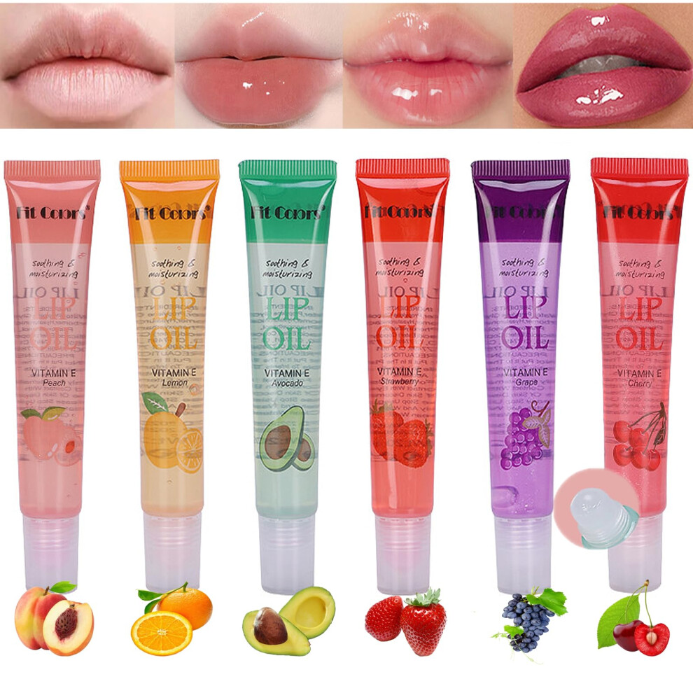 Orange Lip Oil Set With Fruity Flavors And Moisturizing Lip Gloss, Vitamin E Hydration, Nonsticky