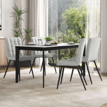(Grey) 4Pcs Tufted Modern Armless Dining Chairs