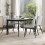 Living And Home (Grey) 4Pcs Tufted Modern Armless Dining Chairs 1