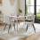 Living And Home (Grey) 4Pcs Tufted Modern Armless Dining Chairs 2