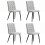 Living And Home (Grey) 4Pcs Tufted Modern Armless Dining Chairs 3