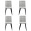 Living And Home (Grey) 4Pcs Tufted Modern Armless Dining Chairs 4