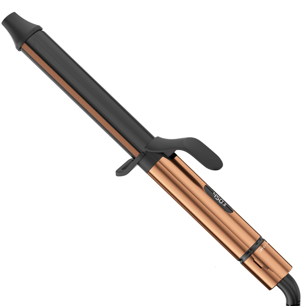 1.25 Inch Long Barrel Automatic Curling Iron with Ceramic Wand for Smooth LongLasting Curls