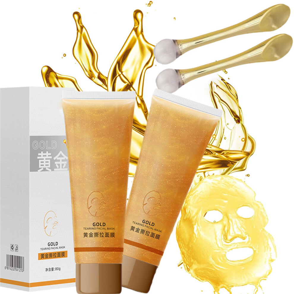 Gold 24K Peel Off Mask Blackhead Remover For Deep Pore Cleansing And Brightening Skin (2 Pcs)