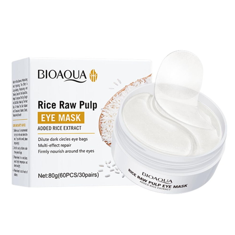 Dark Rice Under Eye Patches 60Pcs For Circles And Puffiness, Hydrating Eye Masks For Wrinkles