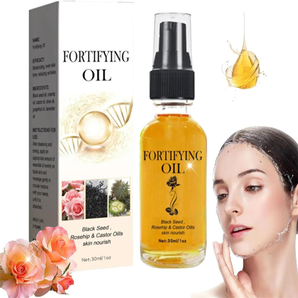 Black Hydrating Face Serum With Rosehip, Castor And Seed Oils For All Skin Types 1Pc