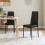 Living And Home (Black, 2pcs) Modern Faux Leather Armless High Back Dining Chairs 1