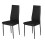 Living And Home (Black, 2pcs) Modern Faux Leather Armless High Back Dining Chairs 3