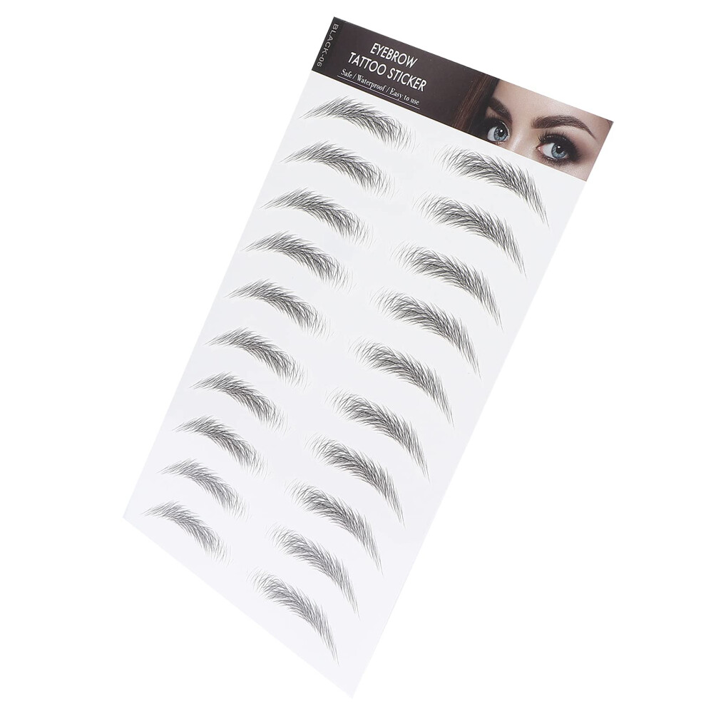 Waterproof Eyebrow Transfer Sticker BLACK06, Natural Lifelike Brows with Skin Friendly Adhesive
