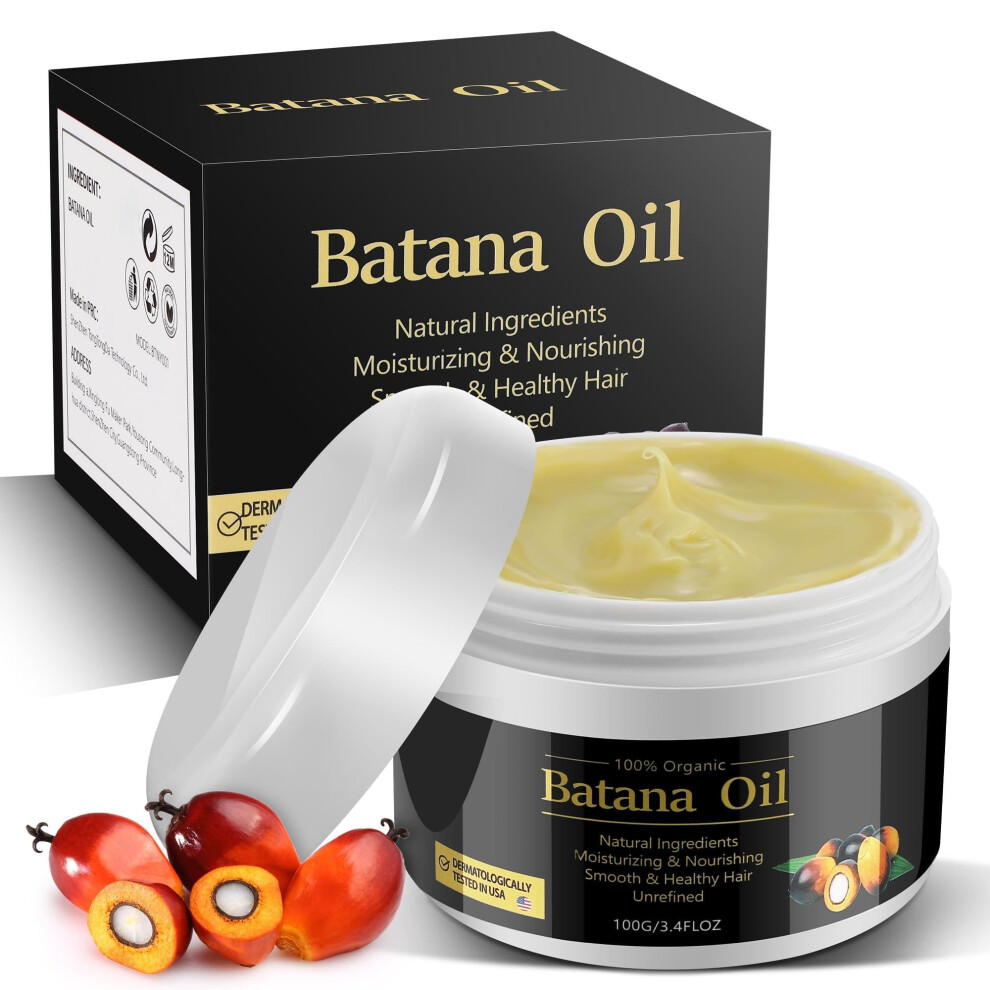 Pure Unrefined Batana Oil for Hair Growth and Skin Care, Deep Nourishment and Thicker Look