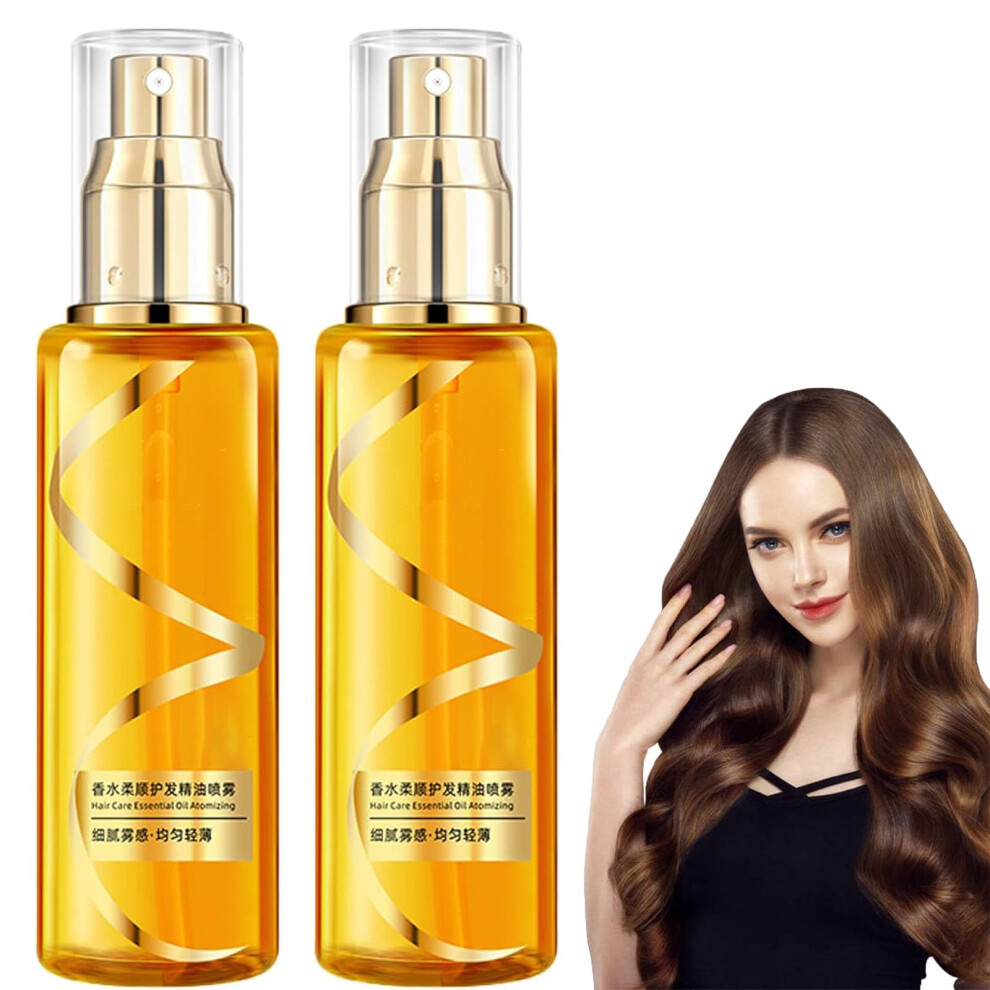Hair Oil Spray Freesia 2 Pack, Perfumed LeaveIn Treatment for Frizz Control and Smooth Shine