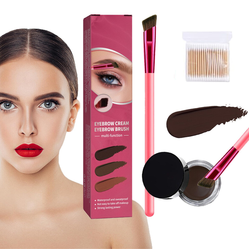 Cream,Brown Eyebrow Lamination Kit With Waterproof Brow Cream And Precision Brush, 4D Taupe Styling Set