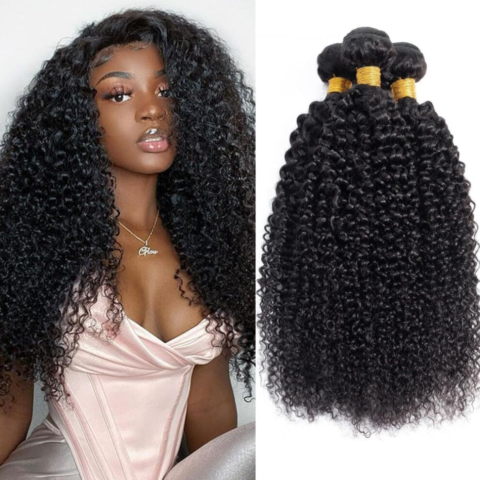 Unisex Brazilian Jerry Curly Hair Bundles 10A Grade Unprocessed Virgin Human Hair Extensions Natural Color