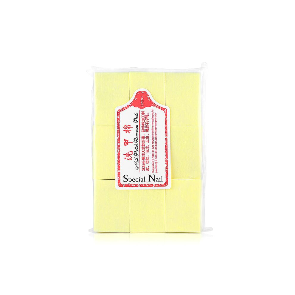 Lint  Nail Wipes 600pcs for Gel Polish Removal and Eyelash Extensions Yellow Soft Pads